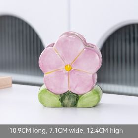 Cute Flowers Ceramic Niche Vase Decoration (Option: Ceramic-Purple)