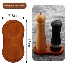 Solid Wood Pepper Mill Base Locust Manganese Rubber Wood Double Hole Tray (Option: Retro Base)