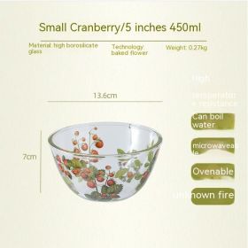 Household High Temperature Resistant Pattern Glass Bowl (Option: Cranberry-M)