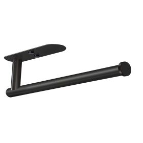 Kitchen Towel Holder; Cabinet Wall Mount Rack; Adhesive Tissue Holder; Tissue Roll Holder (Color: BLACK)