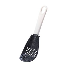 Multifunctional grinding and crushing colander and draining spoon (Color: BLACK)