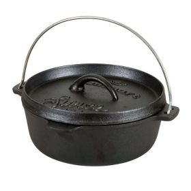 1 QT Pre-Seasoned Cast Iron Dutch Oven Flat Bottom (Color: BLACK)