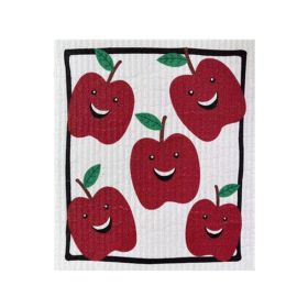 Household Wood Pulp Cotton Cleaning Cloth And Dishwashing (Option: Apple-19x17x0.2cm)