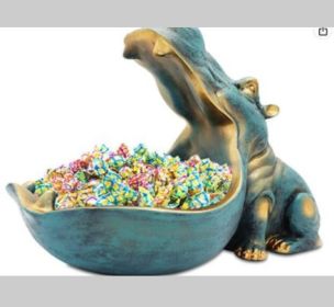 Hippo Decoration Creative Home Living Room Shoe Cabinet Sundries Organizer Ornament (Option: Light Blue Large 30 Wide)