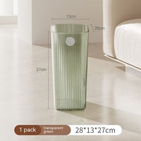 Corner Trash Bin Domestic Toilet Living Room Bedroom Good-looking Simple And Light Luxury (Option: Transparent Green)