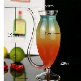 Heat-resistant Transparent Red Wine Juice Creative Curved Mouth Vampire Wine Glass (Option: 320ml)