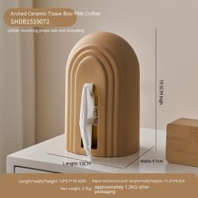 Nordic Instagram Style Arch Ceramic Tissue Box (Option: Milk Coffee)