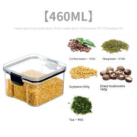 Food Grade Grains Sealed Plastic Cans Transparent Stackable Refrigerator Preservation Storage Box (Option: 460ML-White)