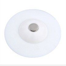 Kitchen Press-type Deodorant Closed Bounce Silicone Floor Drain Cover (Color: White)