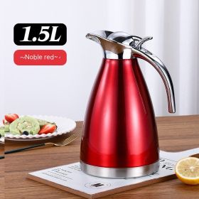 304 Stainless Steel Vacuum Insulation Pot (Option: Red 01-2L)
