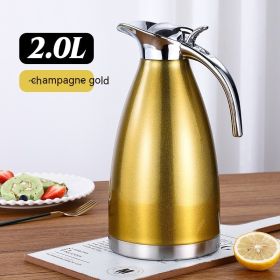 304 Stainless Steel Vacuum Insulation Pot (Option: Gold 01-2L)